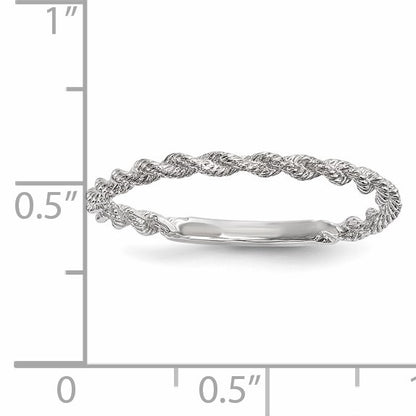 14k White Gold Polished Twisted Rope Ring