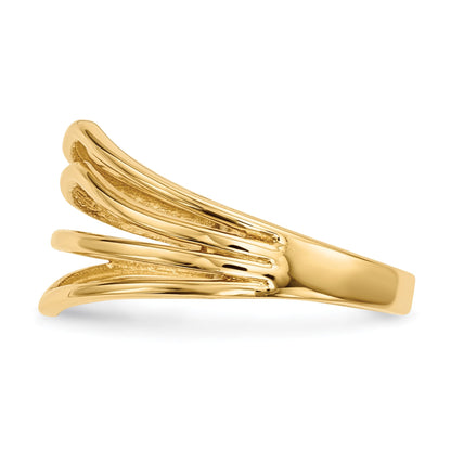 14k Polished Curved 4-Bar Ring