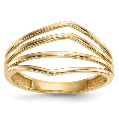 14k Polished Curved 4-Bar Ring