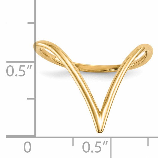 14k Polished Chevron Shaped Ring