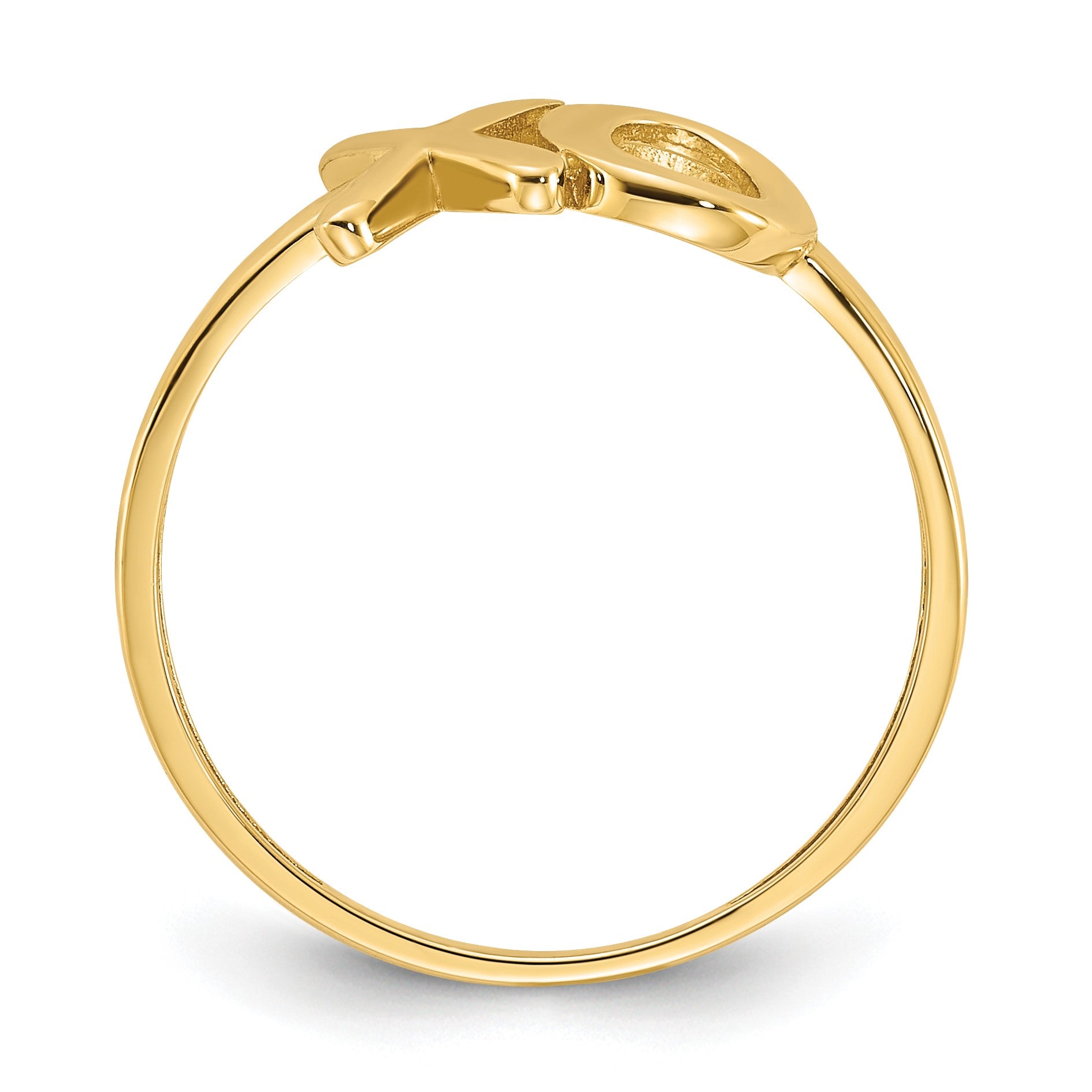 14k Polished X-O Ring