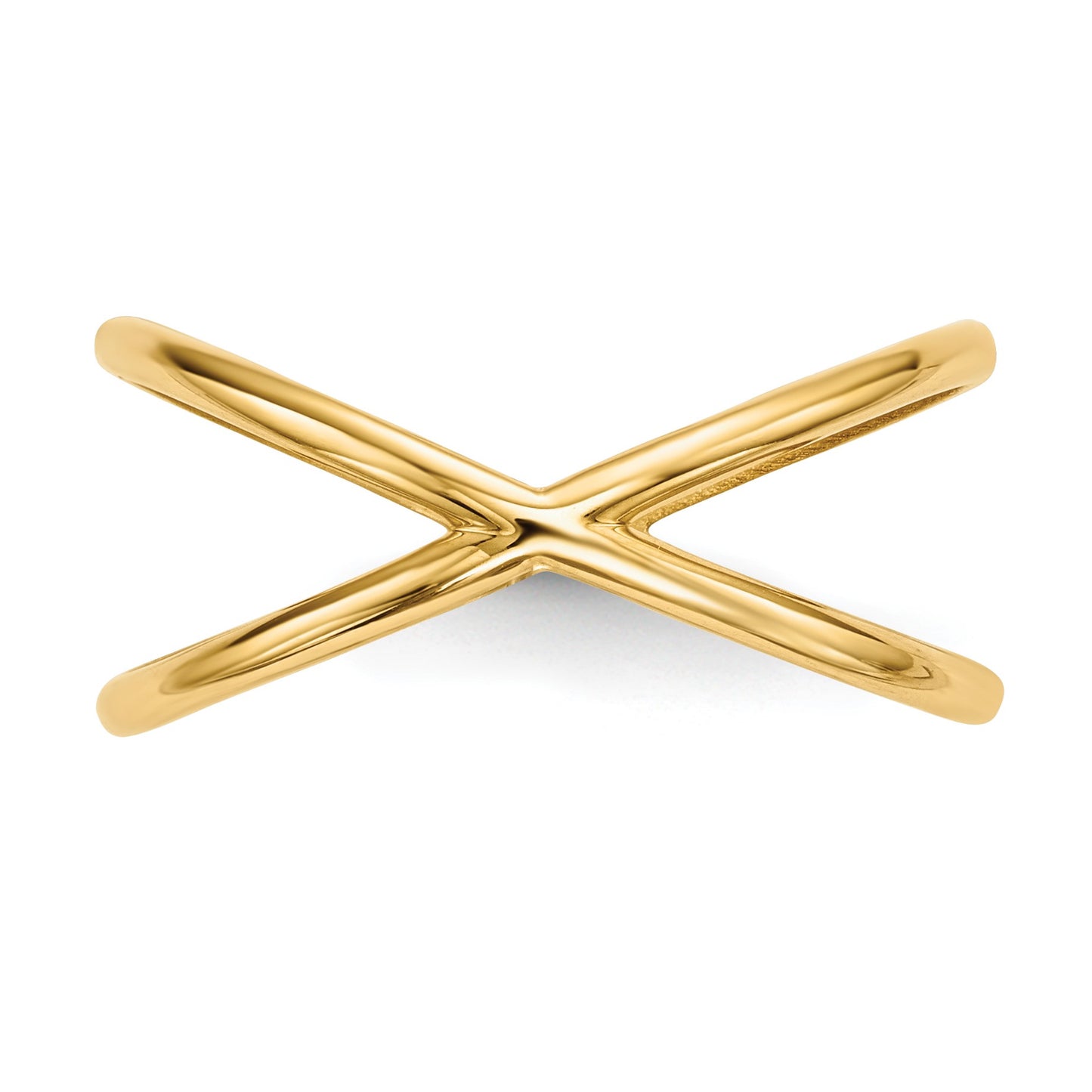 14k Polished Double Crisscross Ring