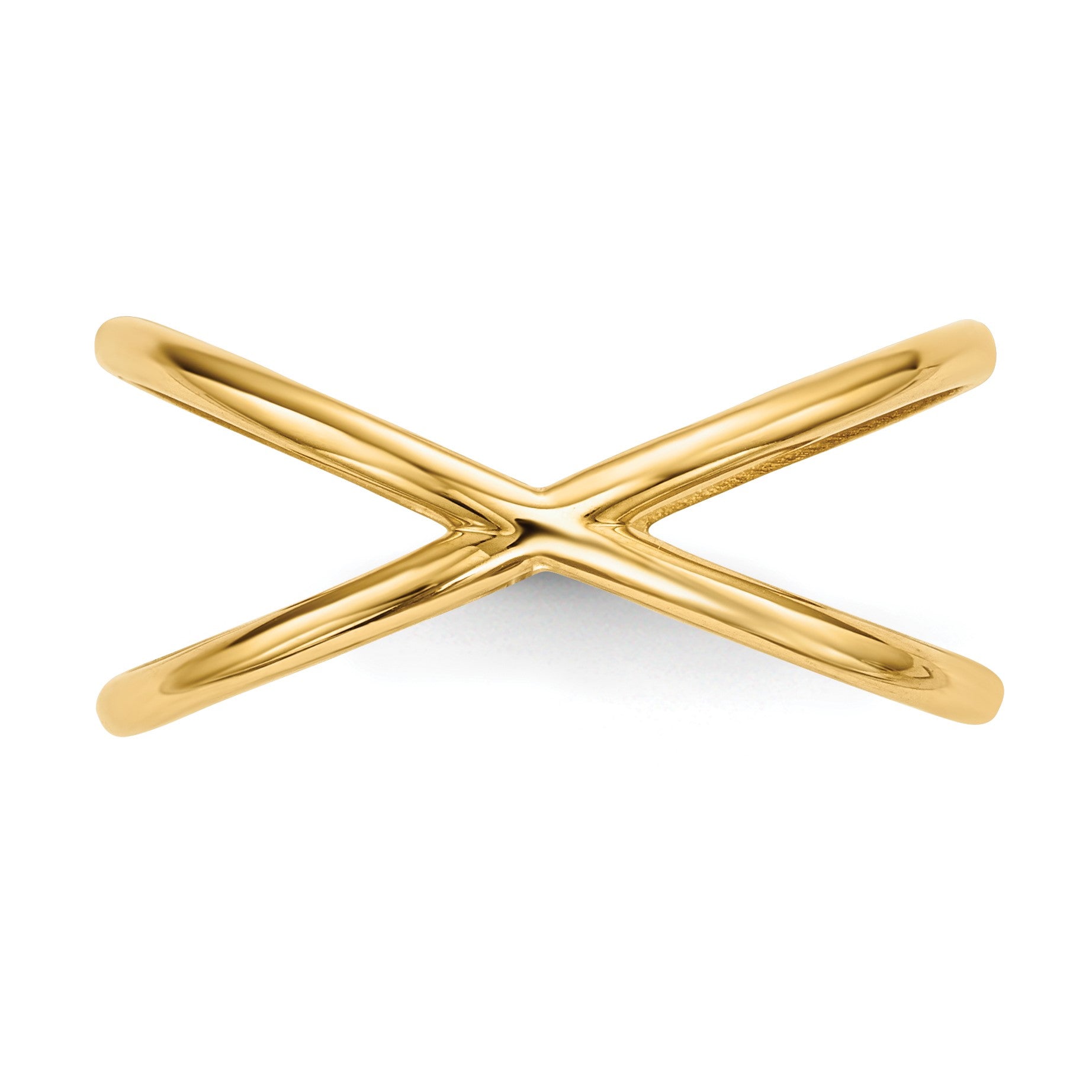 14k Polished Double Crisscross Ring