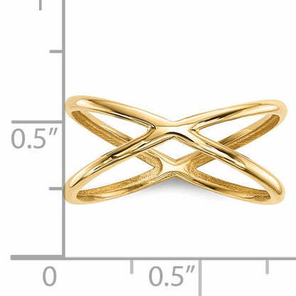 14k Polished Double Crisscross Ring