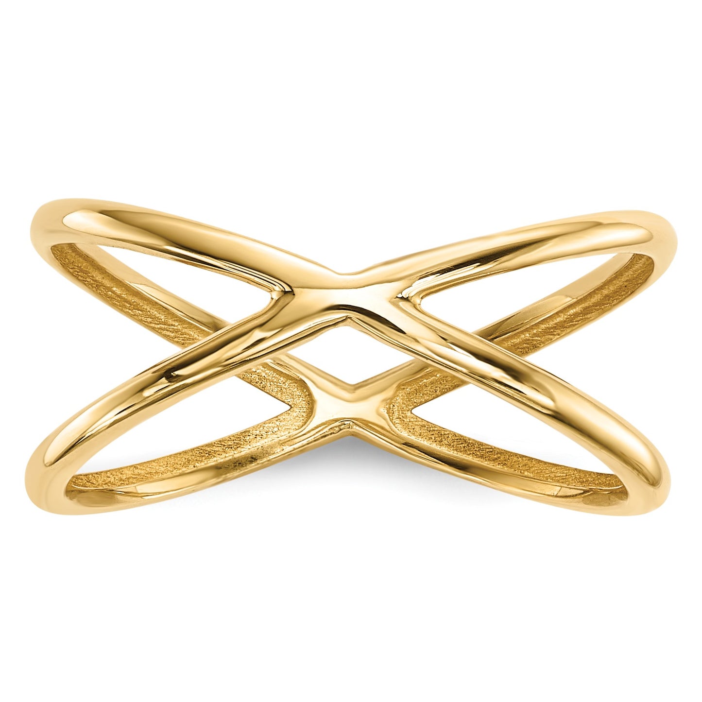 14k Polished Double Crisscross Ring