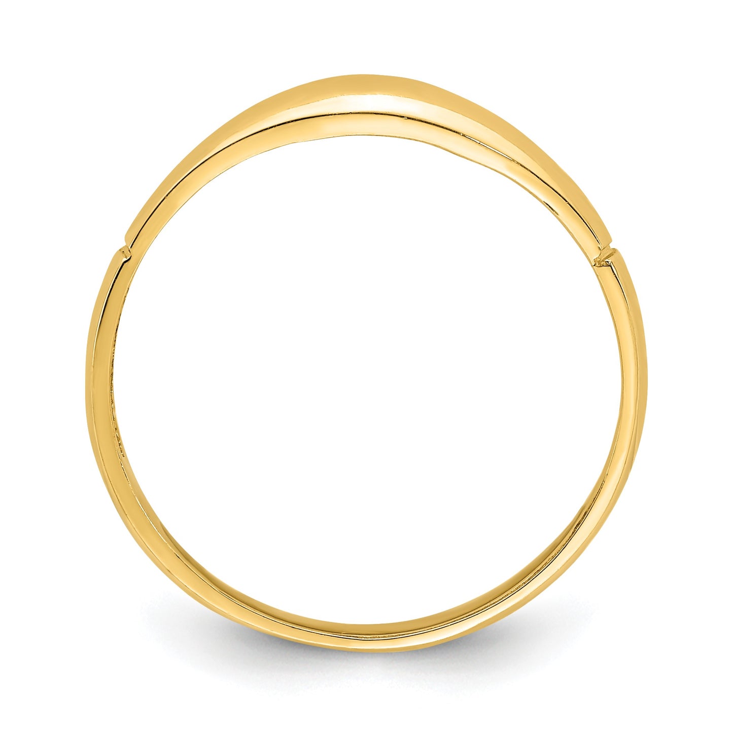 14K Diamond-cut Domed Band Ring