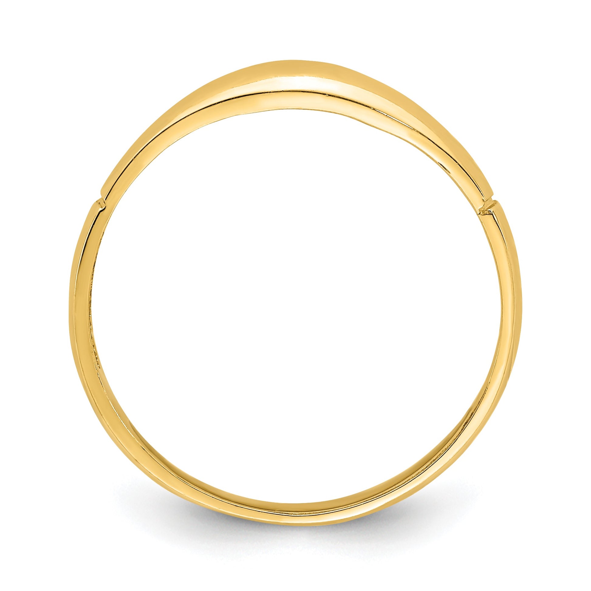14K Diamond-cut Domed Band Ring