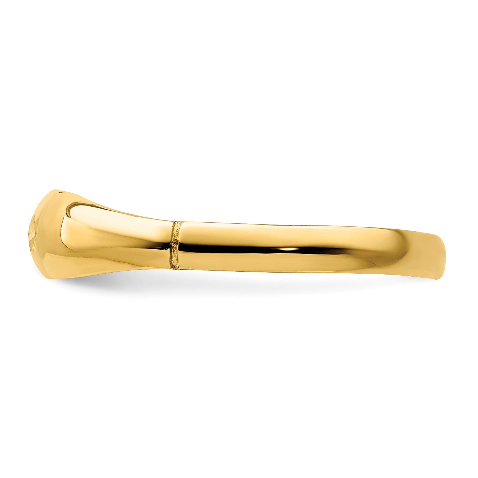 14K Diamond-cut Domed Band Ring