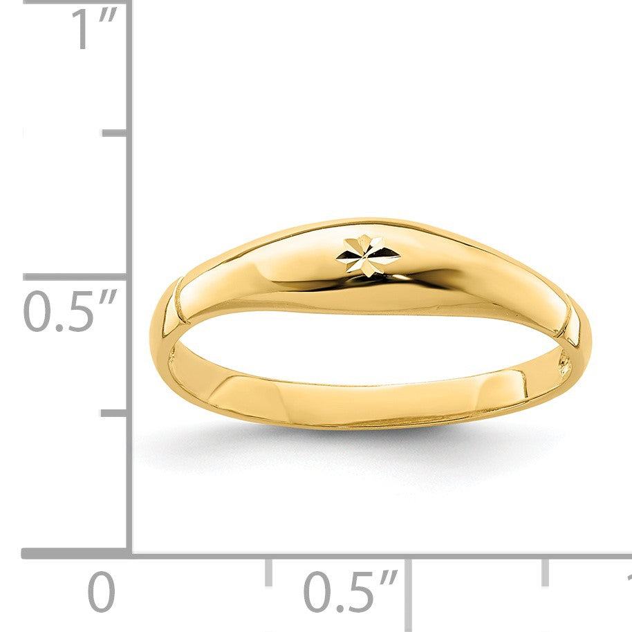14K Diamond-cut Domed Band Ring