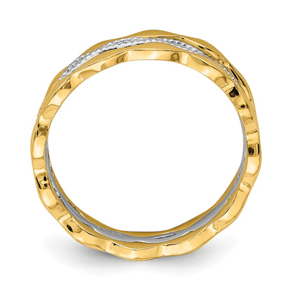 14K Two-tone Set of 3 Stackable Rings