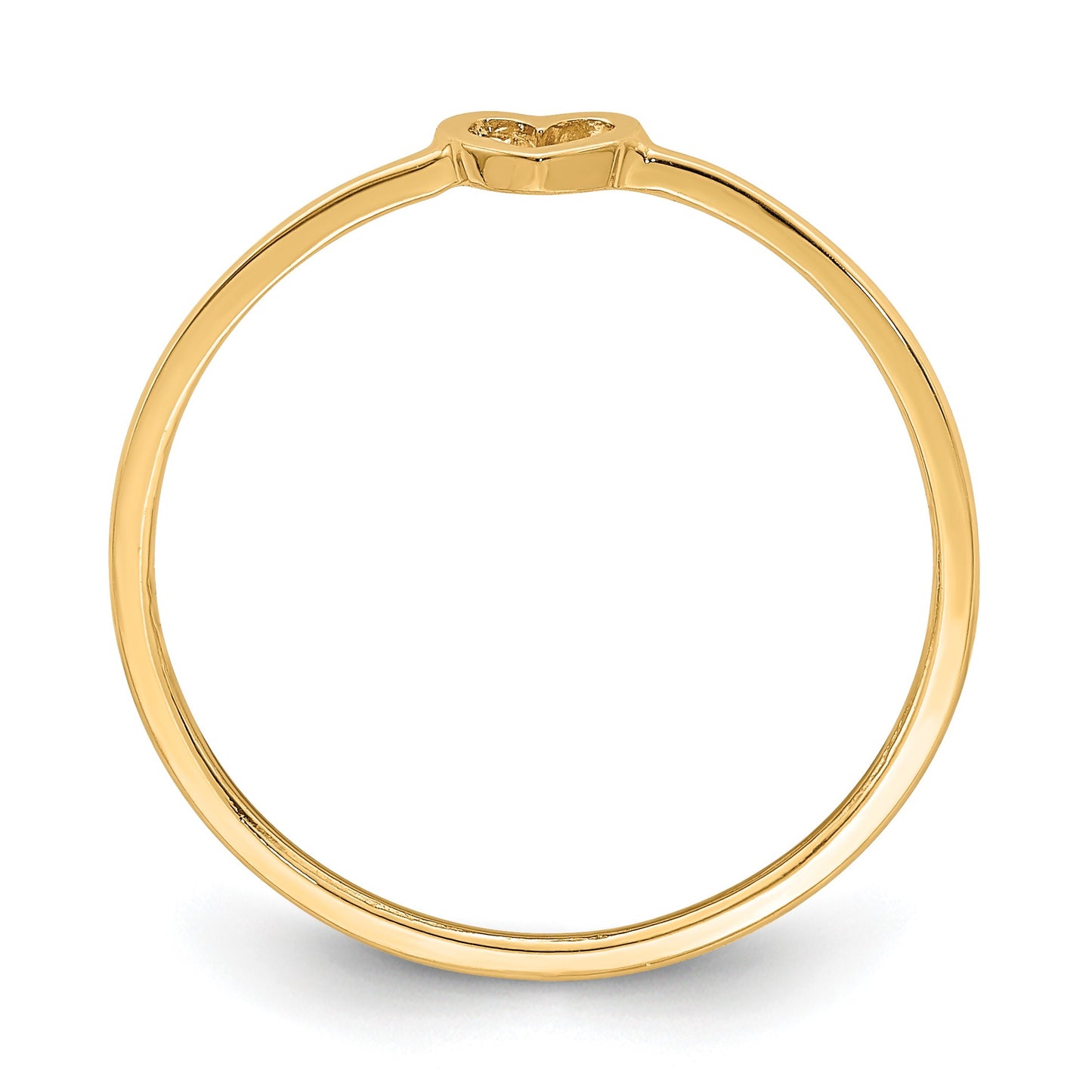 14K Rose Gold Polished Size 7 Heart Ring