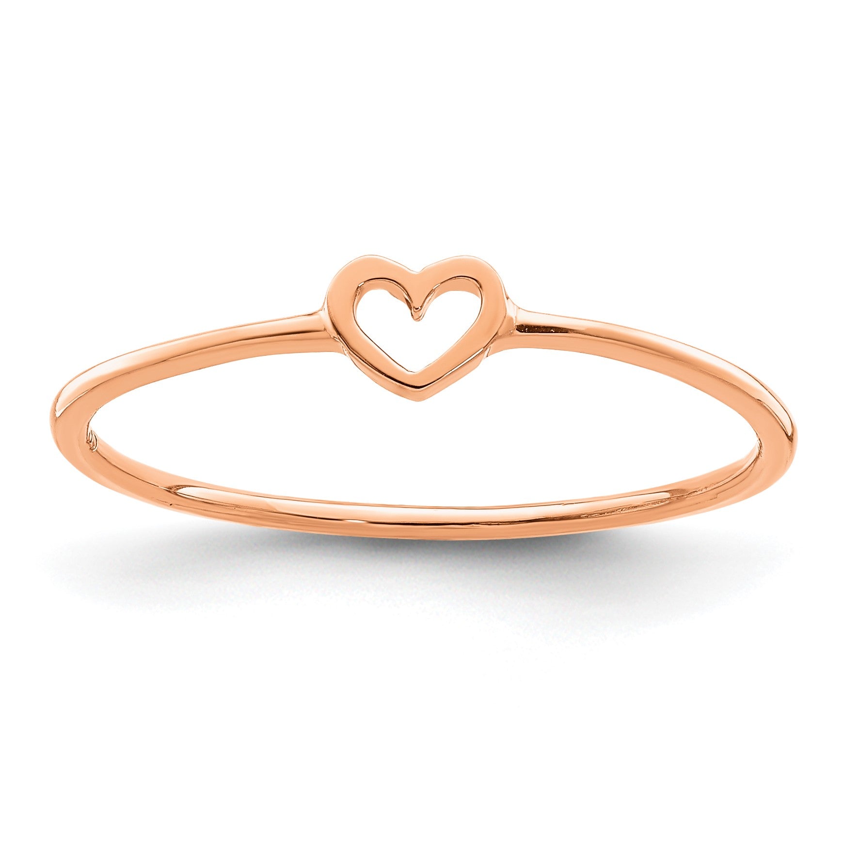 14K Rose Gold Polished Size 7 Heart Ring