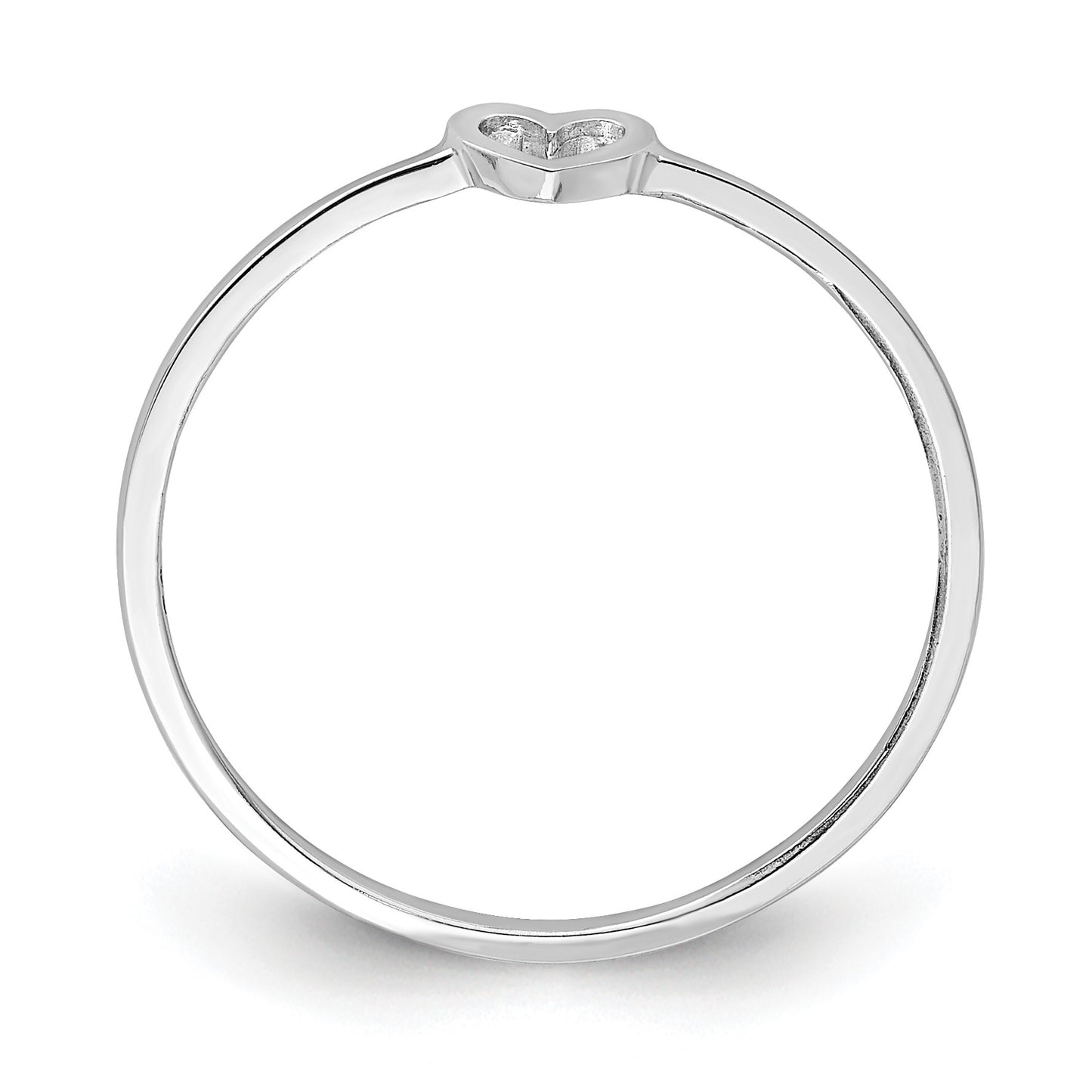 14K White Gold Polished Size 7 Heart Ring