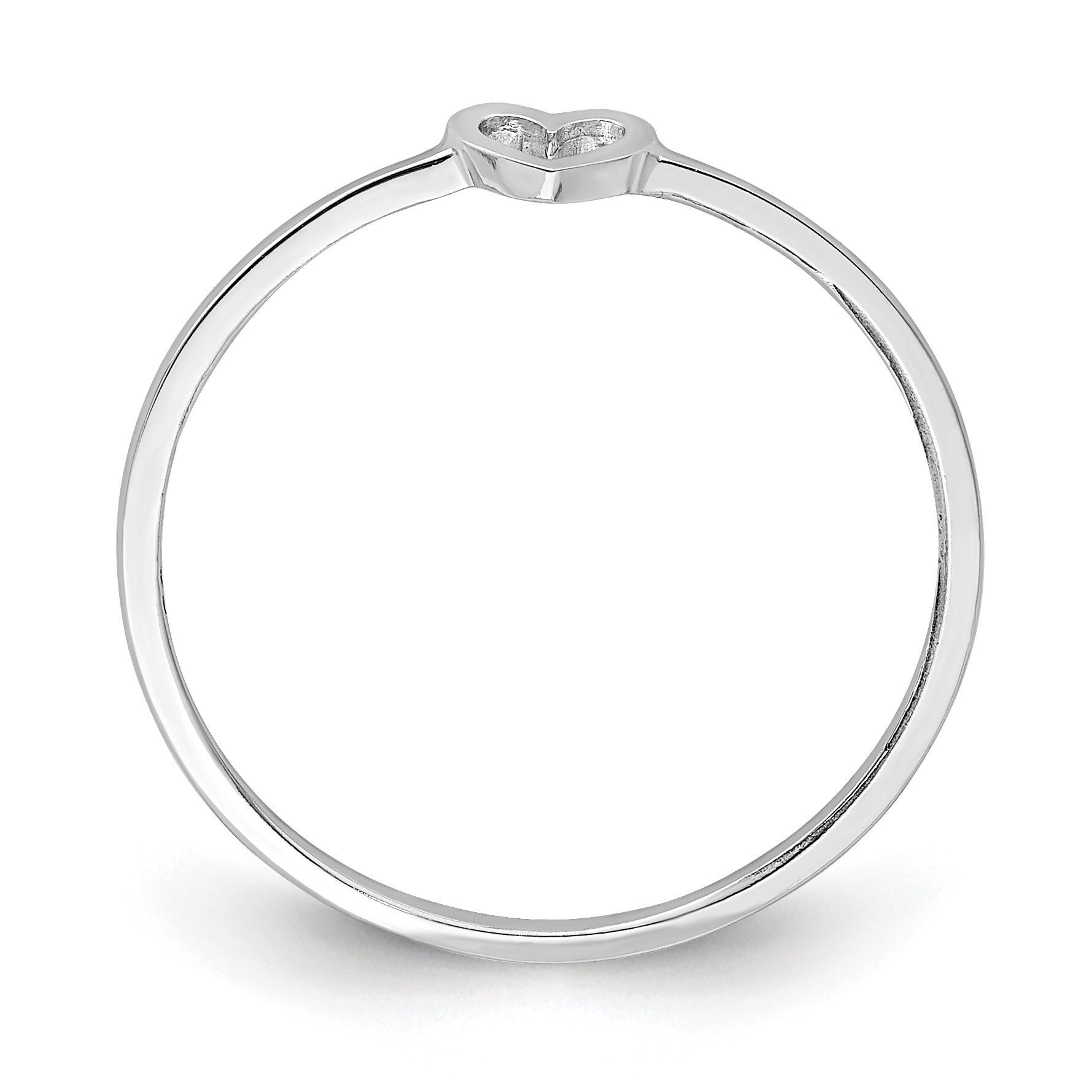 14K White Gold Polished Size 7 Heart Ring