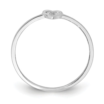 14K White Gold Polished Size 7 Heart Ring