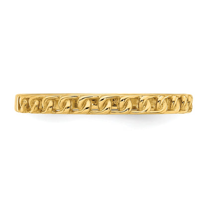 14K 1.8mm Link Design Band Size 6.5