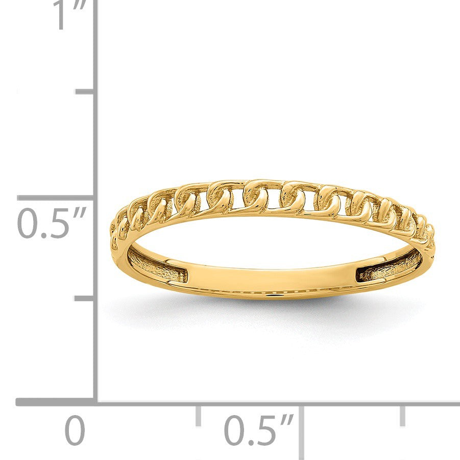 14K 1.8mm Link Design Band Size 7