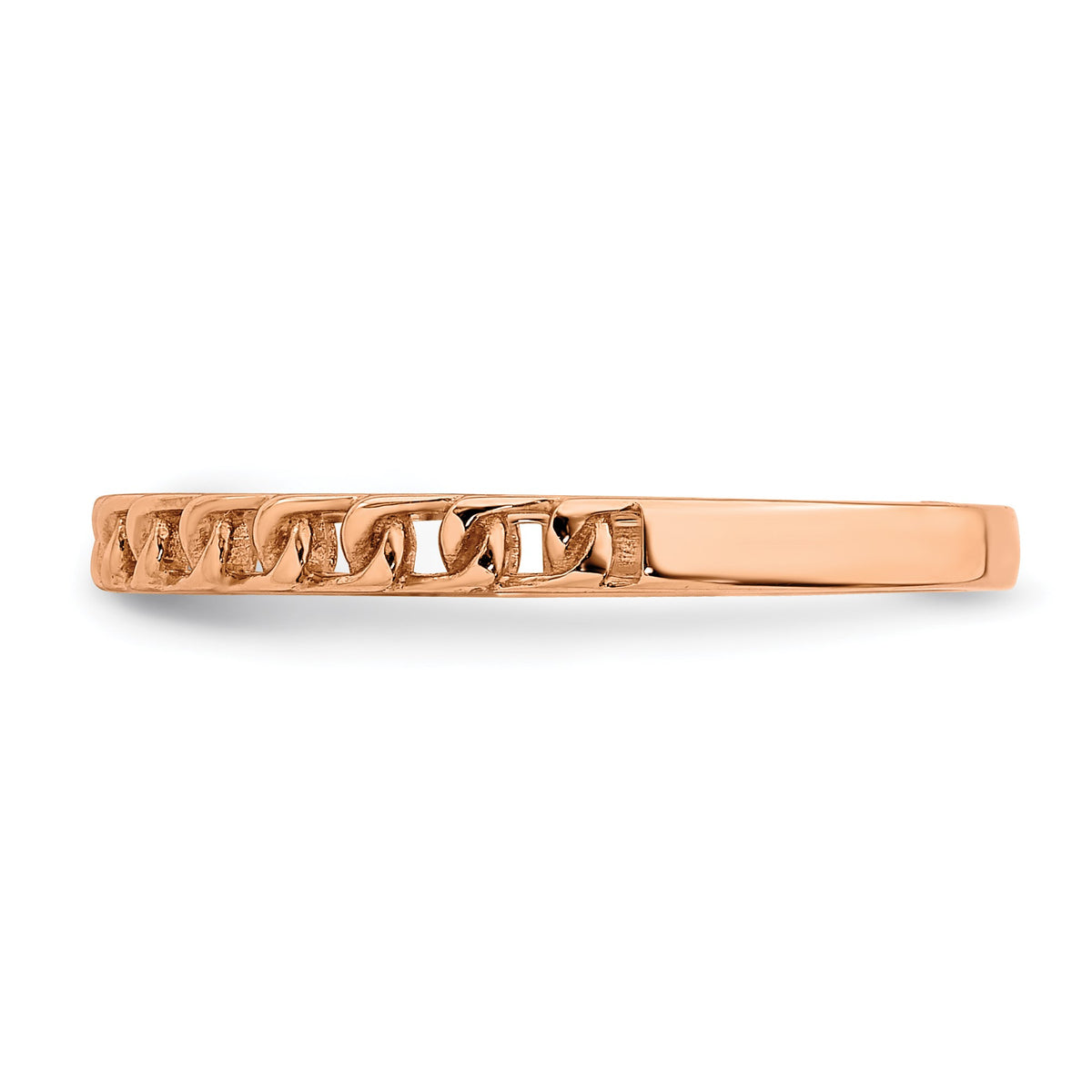 14K Rose Gold Link Design Band Size 7