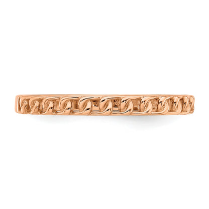 14K Rose Gold Link Design Band Size 7