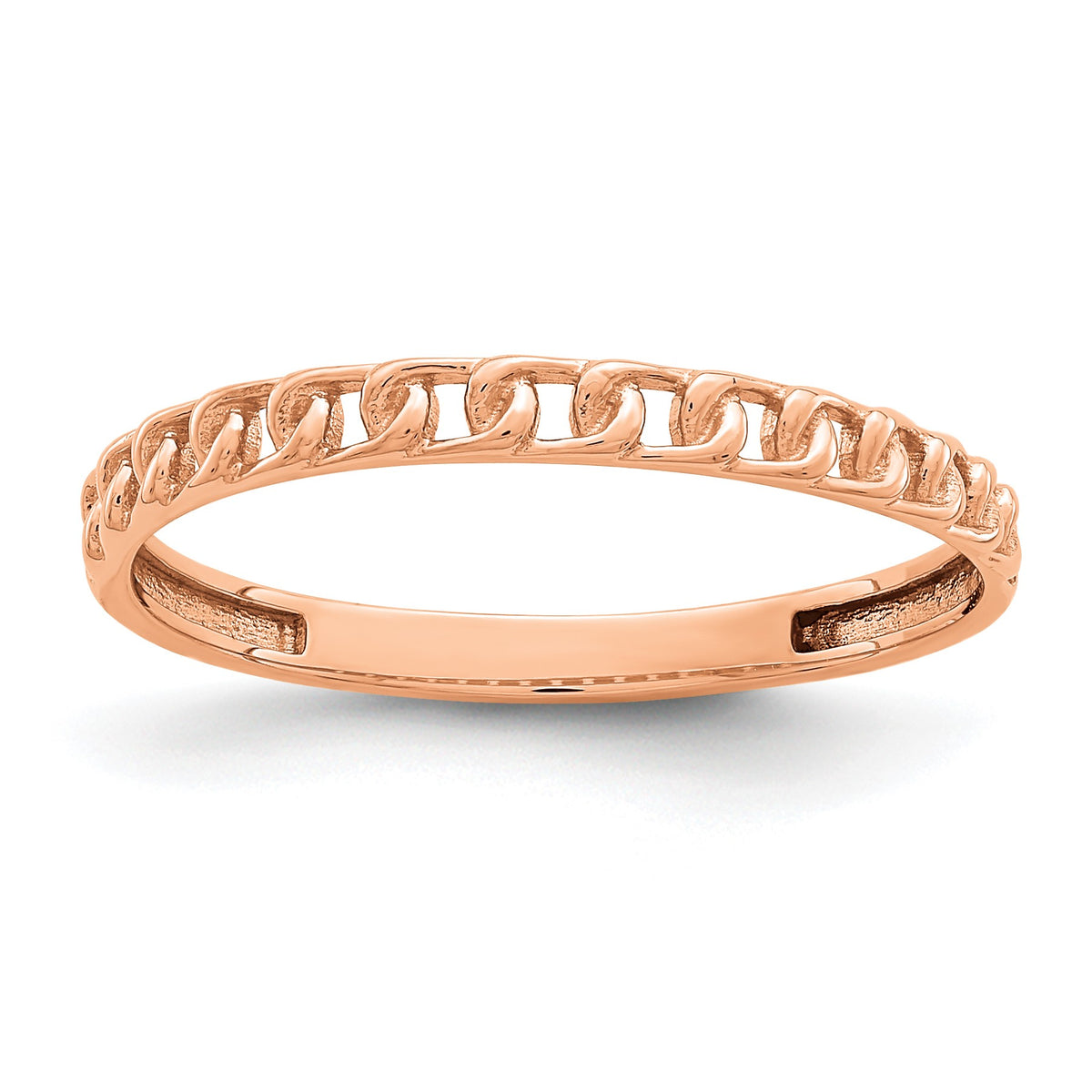 14K Rose Gold Link Design Band Size 7