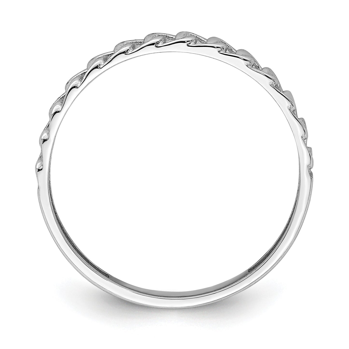 14K White Gold Link Design Band Size 7