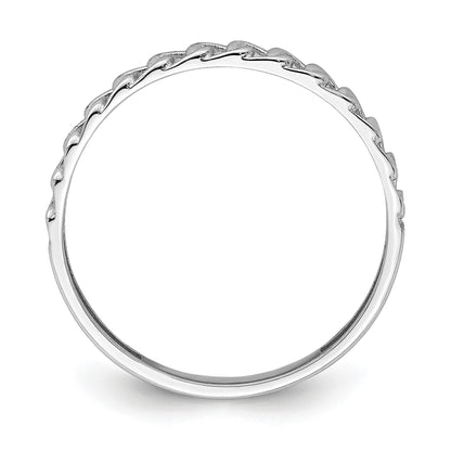 14K White Gold Link Design Band Size 7