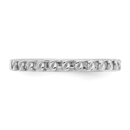 14K White Gold Link Design Band Size 7
