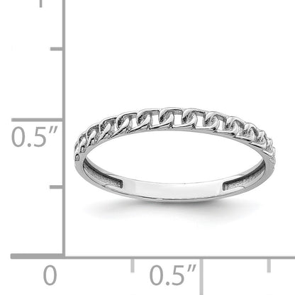 14K White Gold Link Design Band Size 7