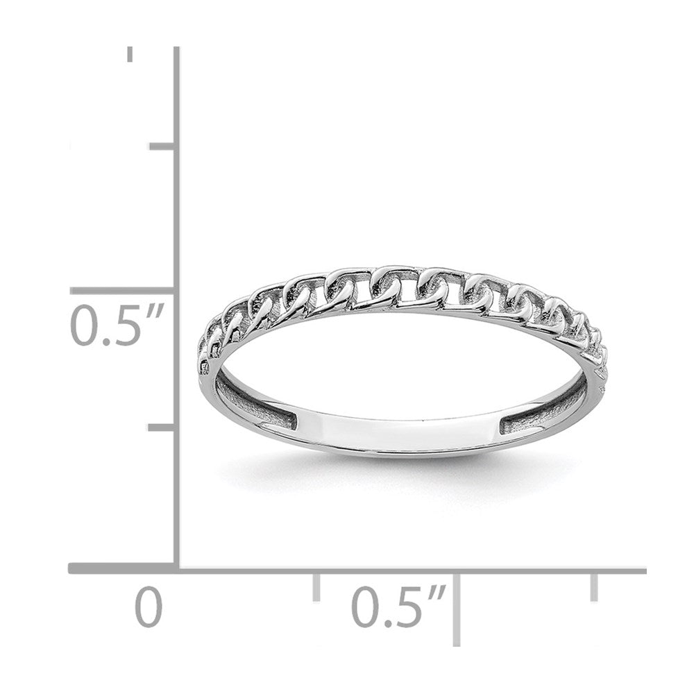 14K White Gold Link Design Ring