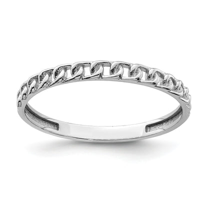 14K White Gold Link Design Band Size 7