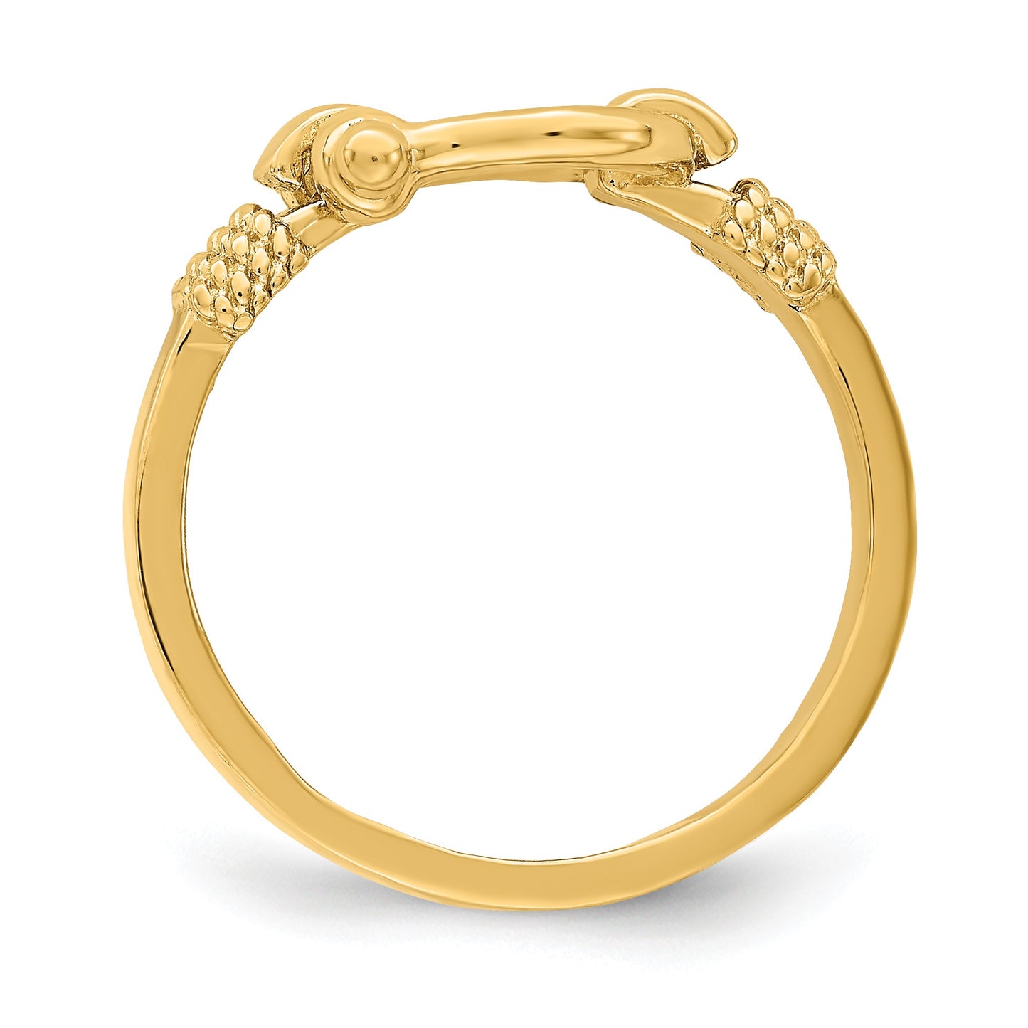 14K Shackle with Rope Edge Size 7 Ring