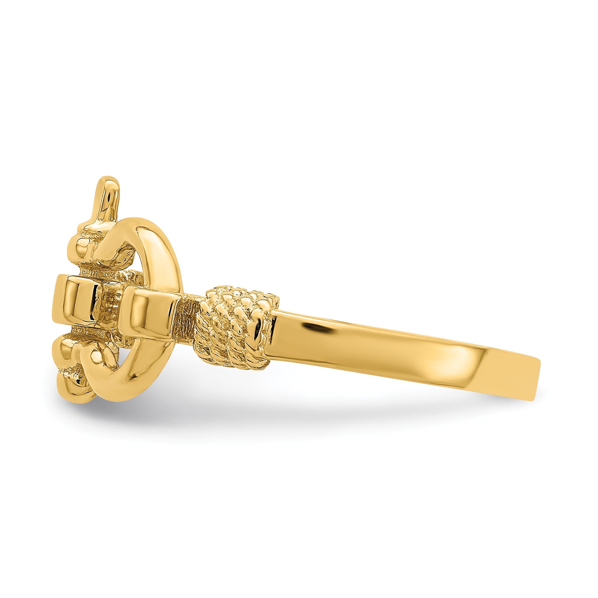 14K Shackle with Rope Edge Size 7 Ring