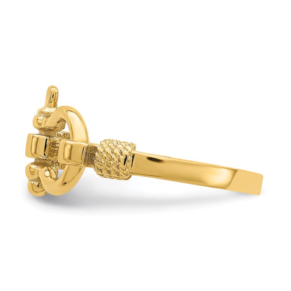 14K Shackle with Rope Edge Size 7 Ring