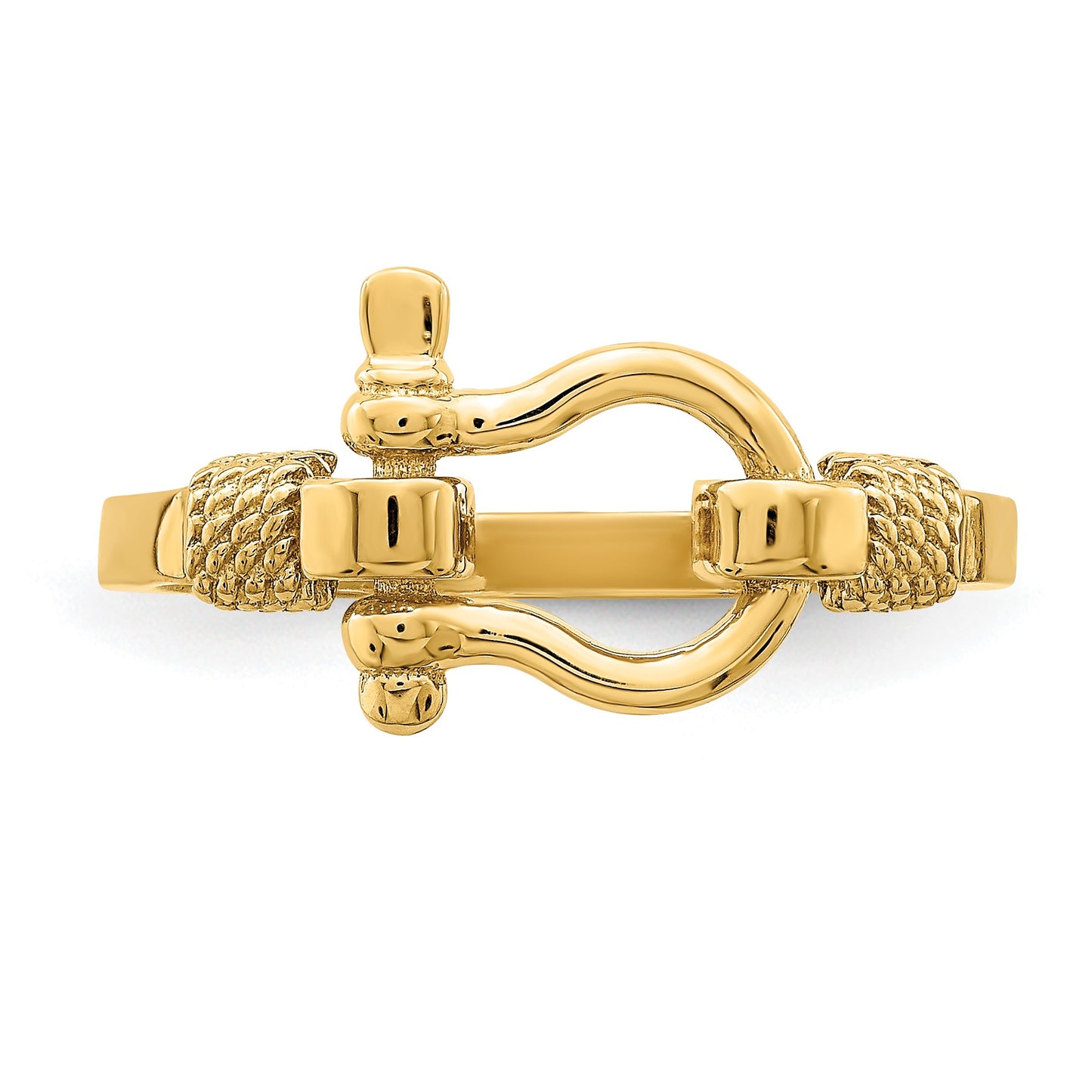 14K Shackle with Rope Edge Size 7 Ring