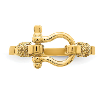 14K Shackle with Rope Edge Size 7 Ring