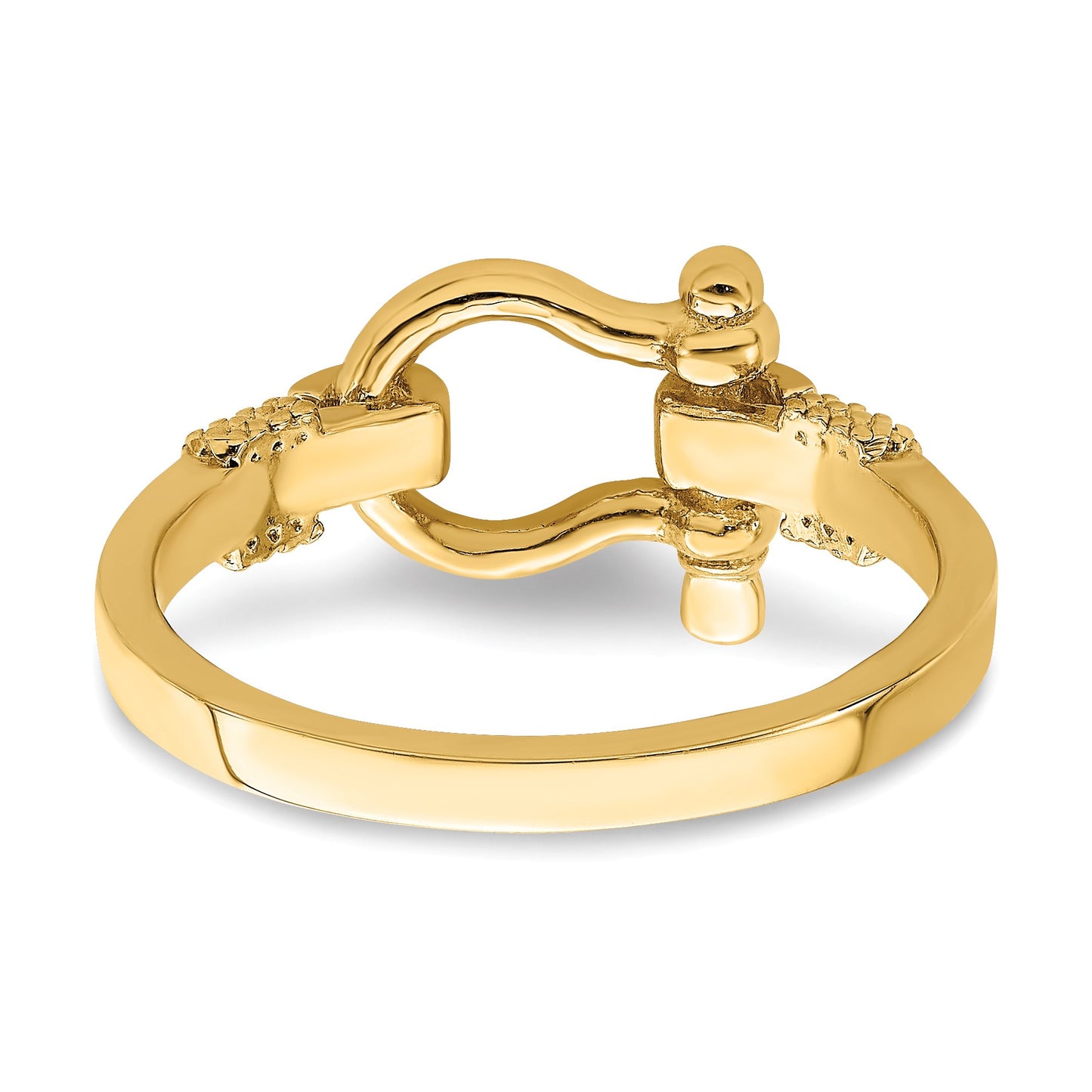 14K Shackle with Rope Edge Size 7 Ring