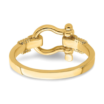 14K Shackle with Rope Edge Size 7 Ring