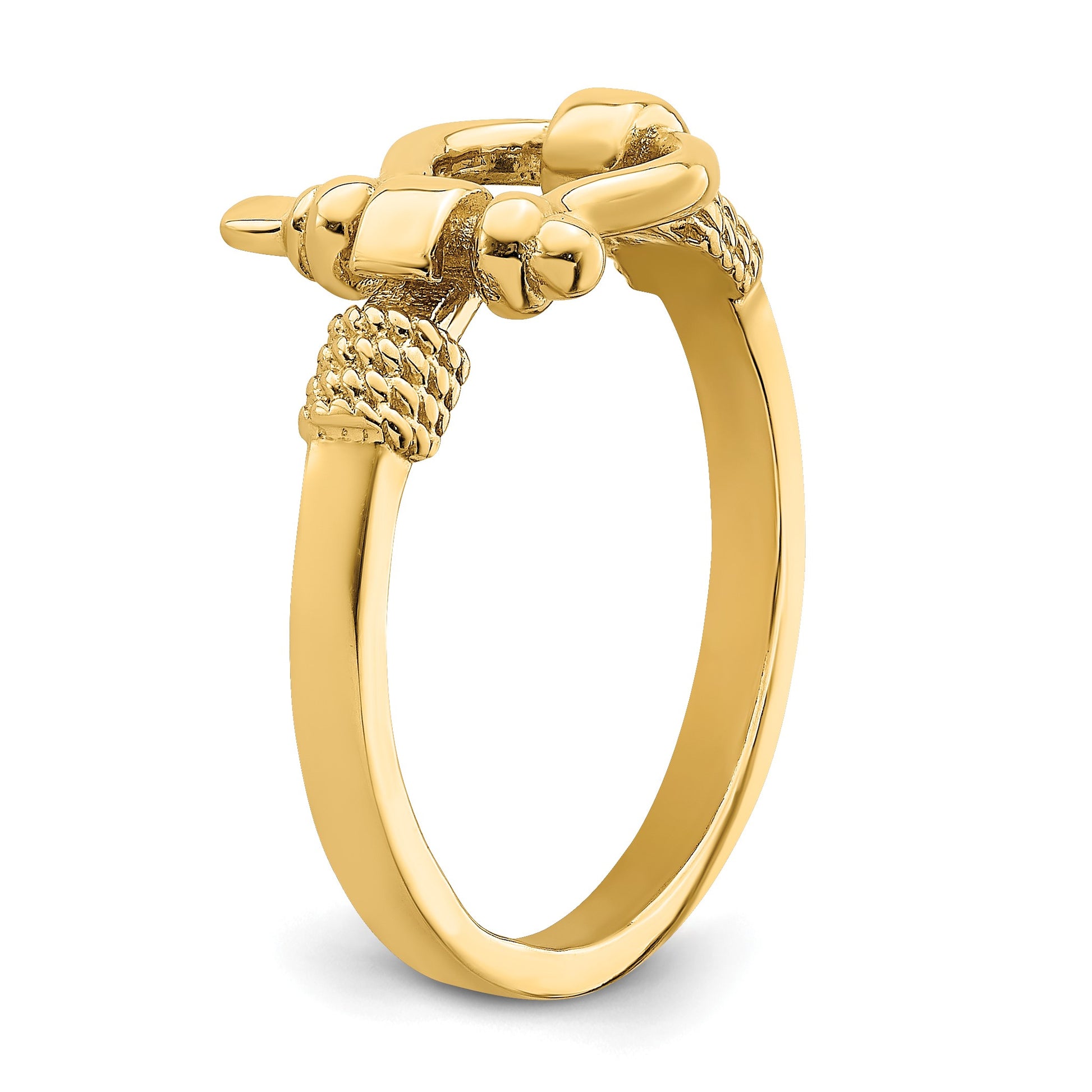 14K Shackle with Rope Edge Size 7 Ring