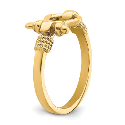 14K Shackle with Rope Edge Size 7 Ring