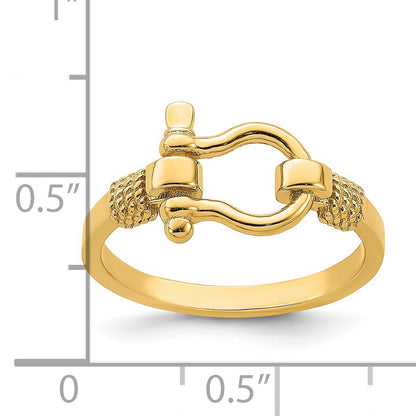 14K Shackle with Rope Edge Size 7 Ring