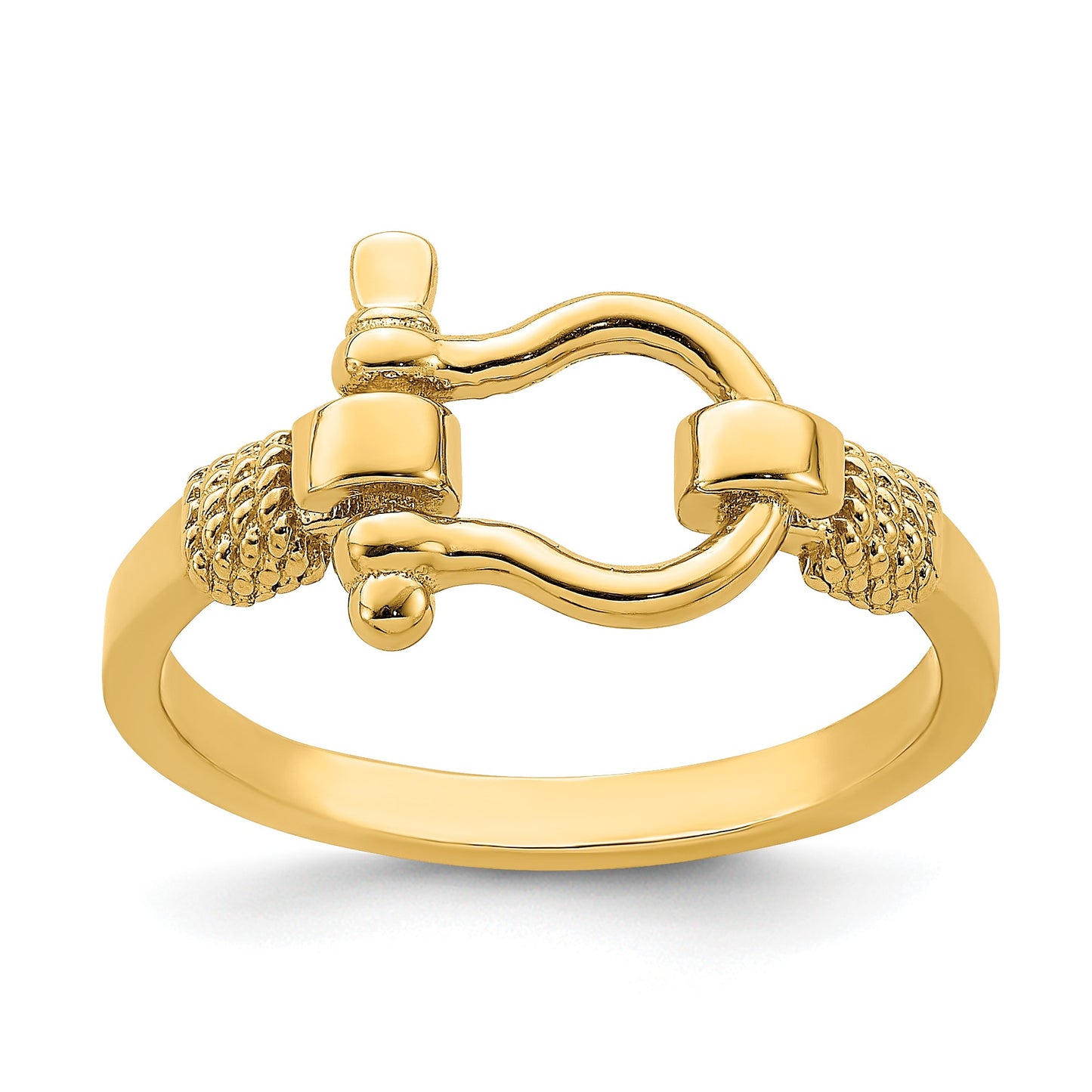 14K Shackle with Rope Edge Size 7 Ring
