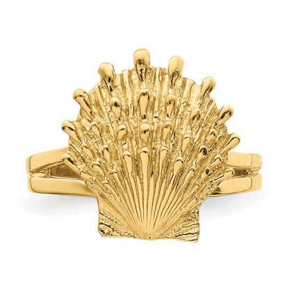 14K Lions Paw Shell Ring