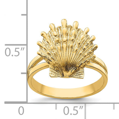 14K Lions Paw Shell Ring