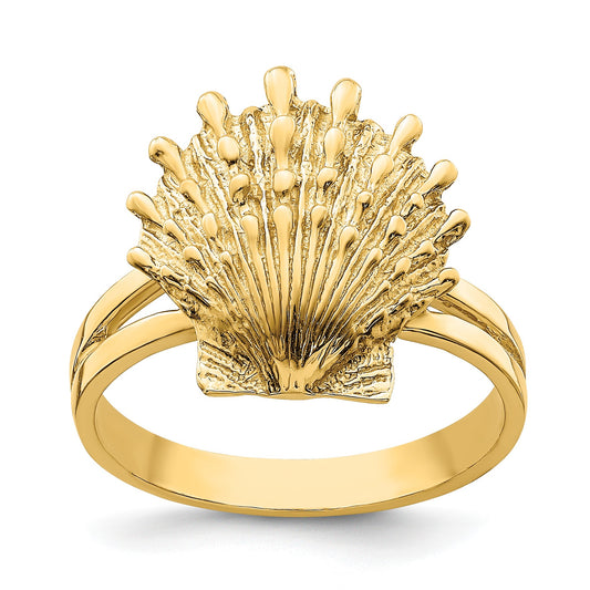 14K Lions Paw Shell Ring