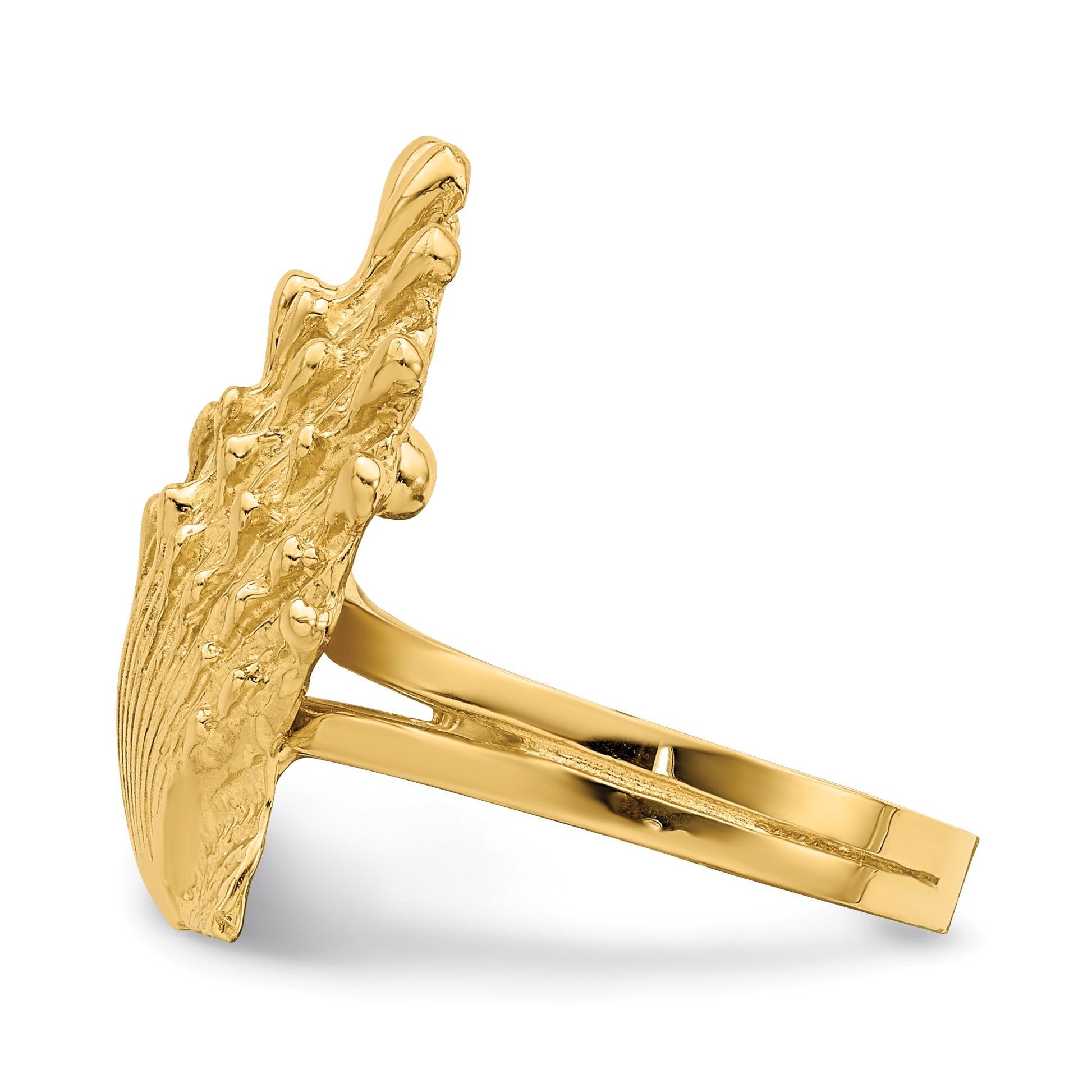 14K Lions Paw Shell Ring