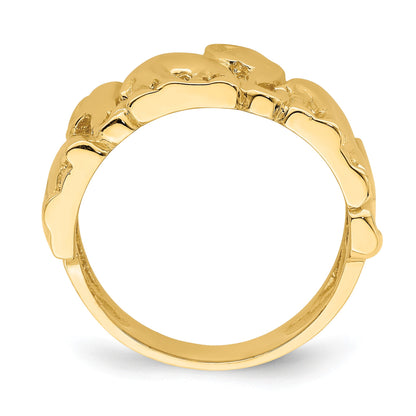 14k Polished Elephant Parade Ring