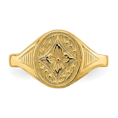 14k Oval Flower Size 3 Baby / Childs Ring