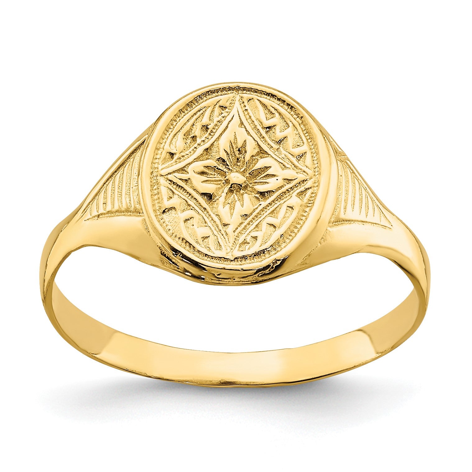14k Oval Flower Size 3 Baby / Childs Ring