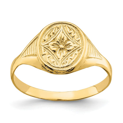 14k Oval Flower Size 3 Baby / Childs Ring