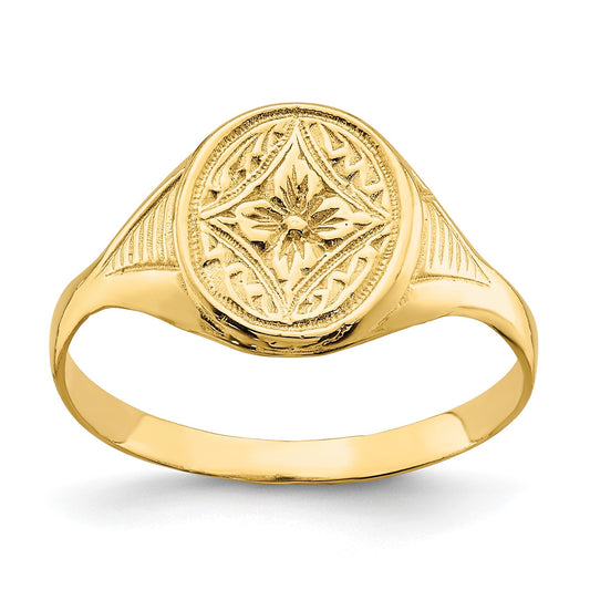 14k Oval Flower Size 3 Baby / Childs Ring